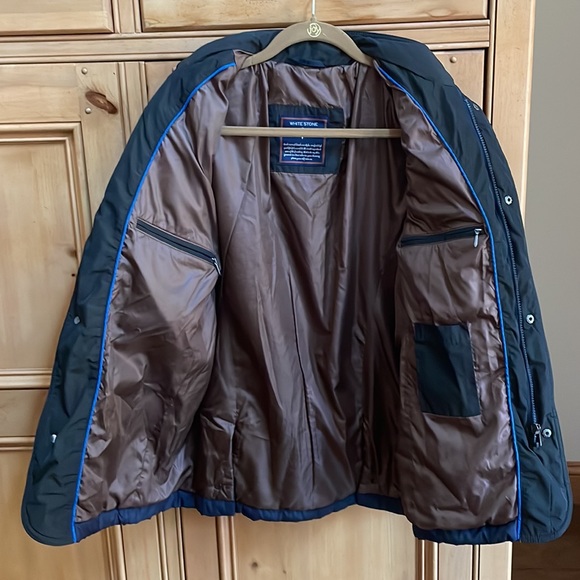 White Stone Jacket Navy Blue Medium Fully Lined Pockets - Picture 5 of 16